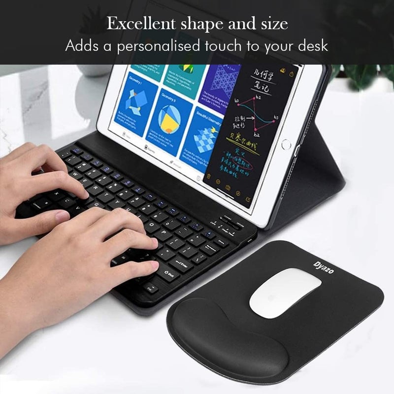 Dyazo Ergonomic Design Memory Foam Gel Mouse Pad with Cushion Non-Slip Rubber Base Mousepad Wrist Support Suitable for Computer, Notebook,Laptop, Work from Home & Office (Black) - Image 3