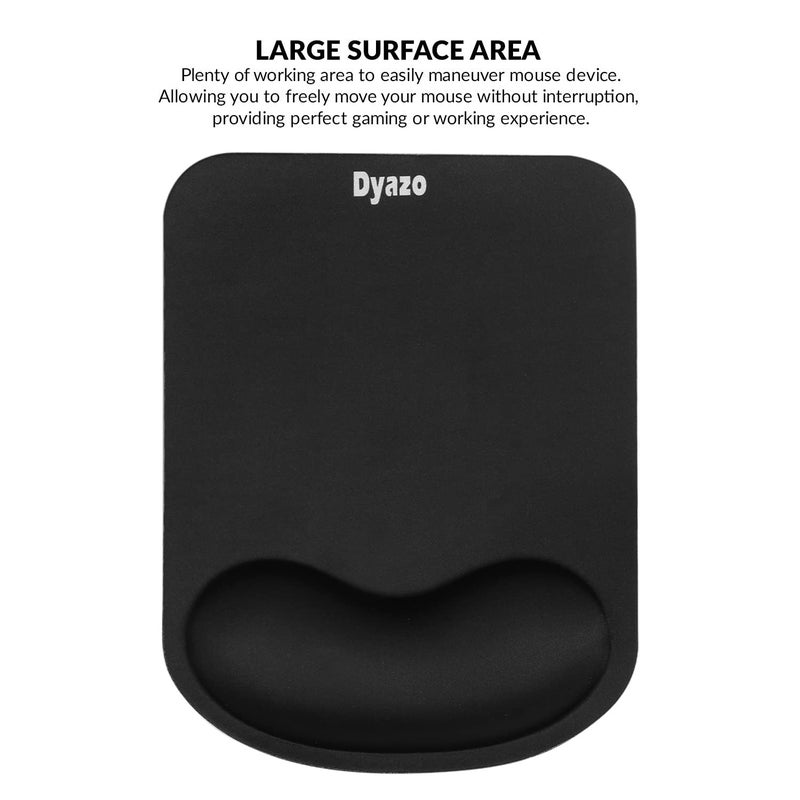 Dyazo Ergonomic Design Memory Foam Gel Mouse Pad with Cushion Non-Slip Rubber Base Mousepad Wrist Support Suitable for Computer, Notebook,Laptop, Work from Home & Office (Black) - Image 4