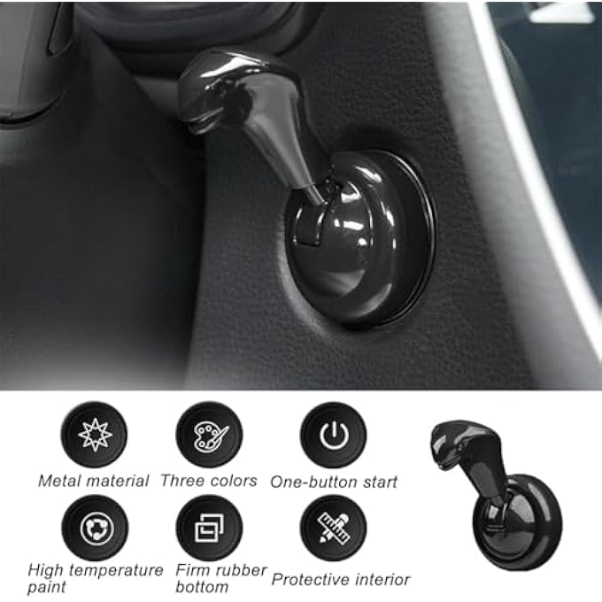 TERRIFI Car Joystick Push Start Button Cover SnakeShaped Zinc Alloy Starter Rocker For Vehicles AntiScratch Joystick Auto Starter For Sedan Truck Suv Rv Marine Universal Fit Black - Image 3