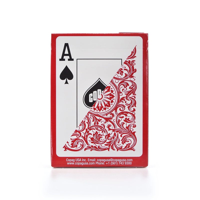 Copag Elite 100% Plastic Playing Cards, Poker Size Jumbo Index Single Deck (Red) - Image 2