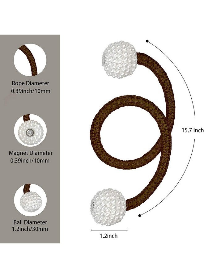 Home-Cloud رباط ستائر مغناطيسي HomeCloud - حبل زخرفي لستائر النوافذ باللون البني (1 زوج 2 قطعة) - Image 5