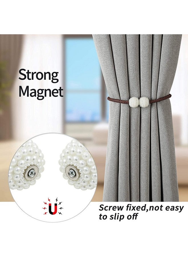 Home-Cloud رباط ستائر مغناطيسي HomeCloud - حبل زخرفي لستائر النوافذ باللون البني (1 زوج 2 قطعة) - Image 2
