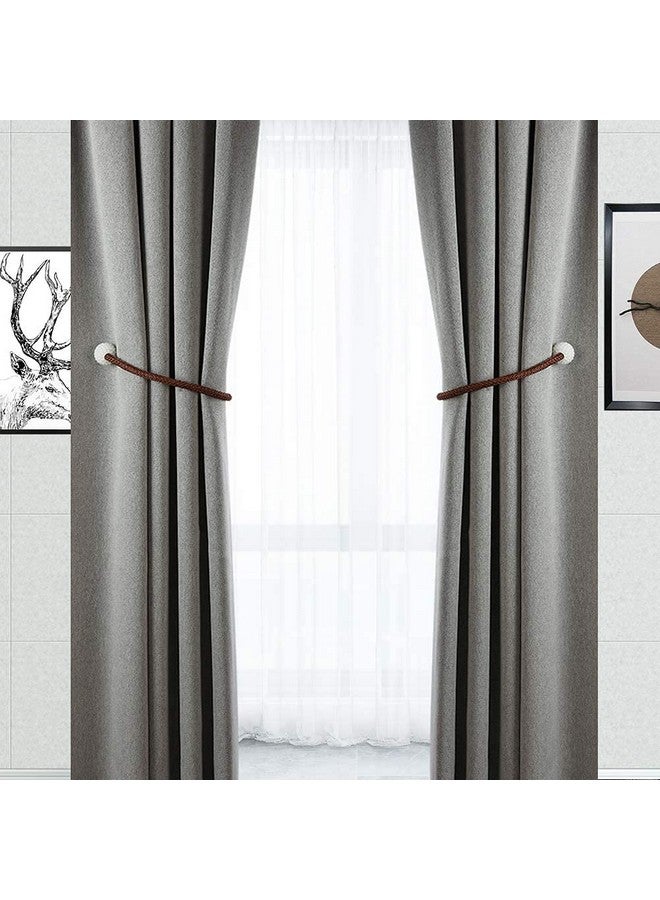 Home-Cloud رباط ستائر مغناطيسي HomeCloud - حبل زخرفي لستائر النوافذ باللون البني (1 زوج 2 قطعة) - Image 3