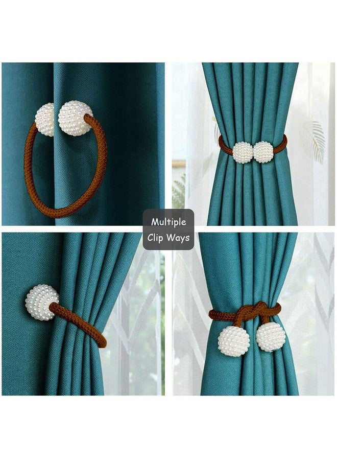 Home-Cloud رباط ستائر مغناطيسي HomeCloud - حبل زخرفي لستائر النوافذ باللون البني (1 زوج 2 قطعة) - Image 4