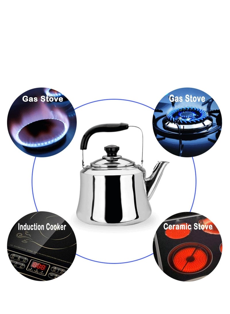 BASURRAH Teapot 2.5L - High Quality Shiny Silver Stainless Steel Teapot - Image 2