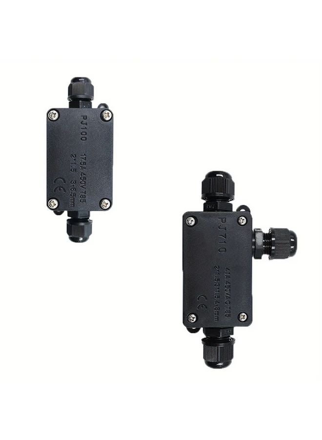 صندوق توصيل خارجي أسود مصباح الشارع محكم الإغلاق مع منفذ أسلاك قابل للفصل - Image 1