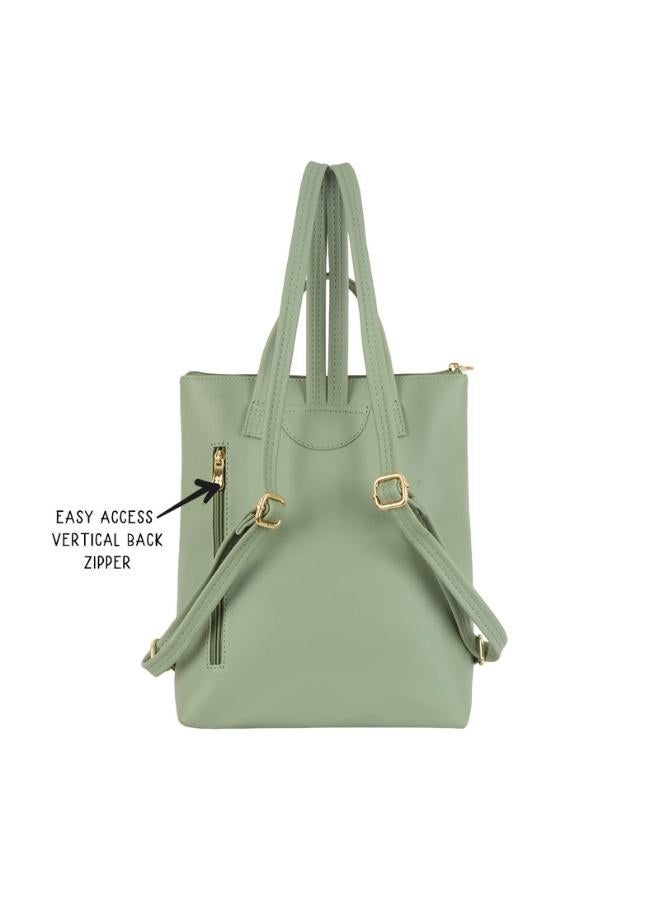 Baggit Women Green Backpack Medium Size | Ladies Stylish Casual Purse Bag - Image 4