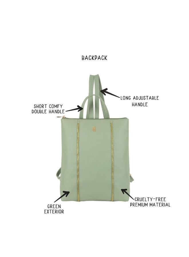 Baggit Women Green Backpack Medium Size | Ladies Stylish Casual Purse Bag - Image 2
