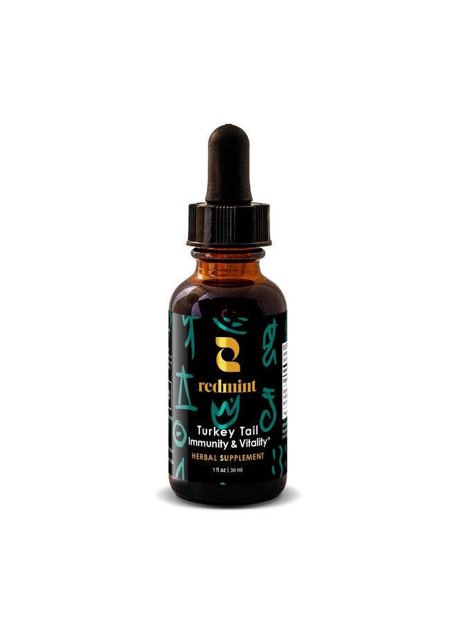 Redmint Turkey Tail Mushroom Herbal Tincture -Immunity & Vitality | with TCM Herbs of Astragalus and More|Organic Immune Support Mushroom Supplement | Nature's Boost for Immunity and Energy | 1 Fl oz - Image 1