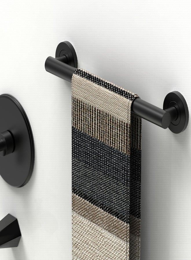 AmeriLuck 16 inches Stainless Steel Designer Grab Bar for Bath Safety, Collection Glacier, ADA Compliant 500lbs Loading Capacity, Matte Black - Image 1
