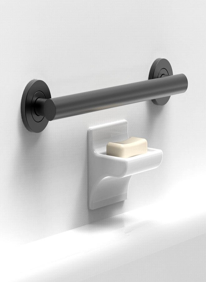 AmeriLuck 16 inches Stainless Steel Designer Grab Bar for Bath Safety, Collection Glacier, ADA Compliant 500lbs Loading Capacity, Matte Black - Image 5