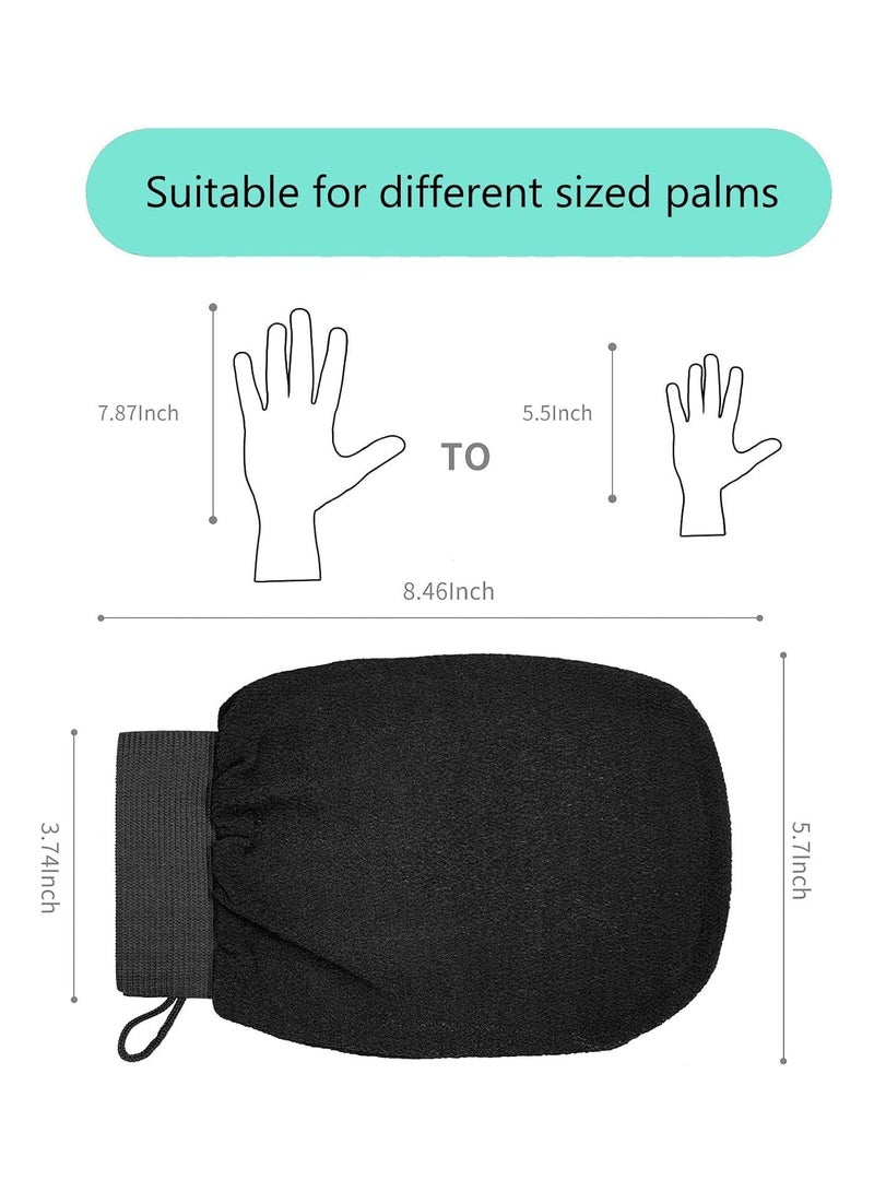 Exfoliating Gloves Exfoliating Body Scrubber Exfoliating Mitts for Body Exfoliating Gloves Dead Skin Exfoliator Scrubber for Women Bath Shower Spa (Black)  - Image 3