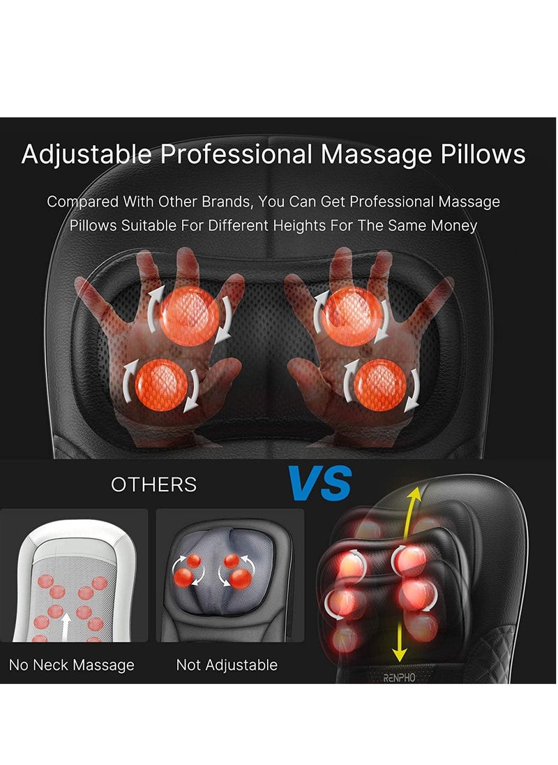 RENPHO - Shiatsu Back Massager For Chair, Massage Cushion With Heat- Black - Image 1