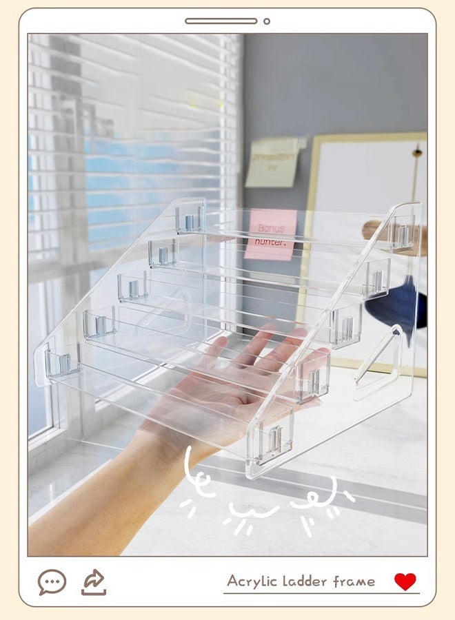 DUNISO 5 Layers Nail Polish Organizer, Clear Acrylic Display Stand,Multi-Functional Cosmetic storage rack,  Makeup Storage Holder Suitable For Eyeshadow ,Palette, Perfume and more - Image 3