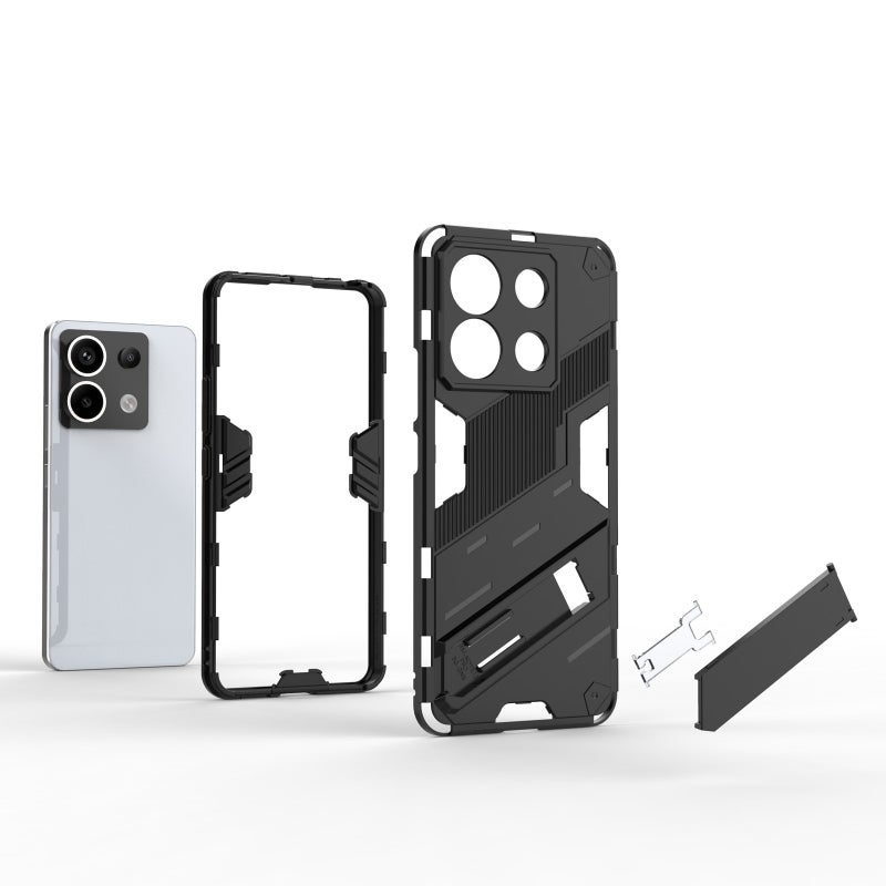 HuHa Protective Cover For Xiaomi Redmi Note 13 Pro+ 5G Punk Armor 2 in 1 PC + TPU Phone Case(Red) - Image 5