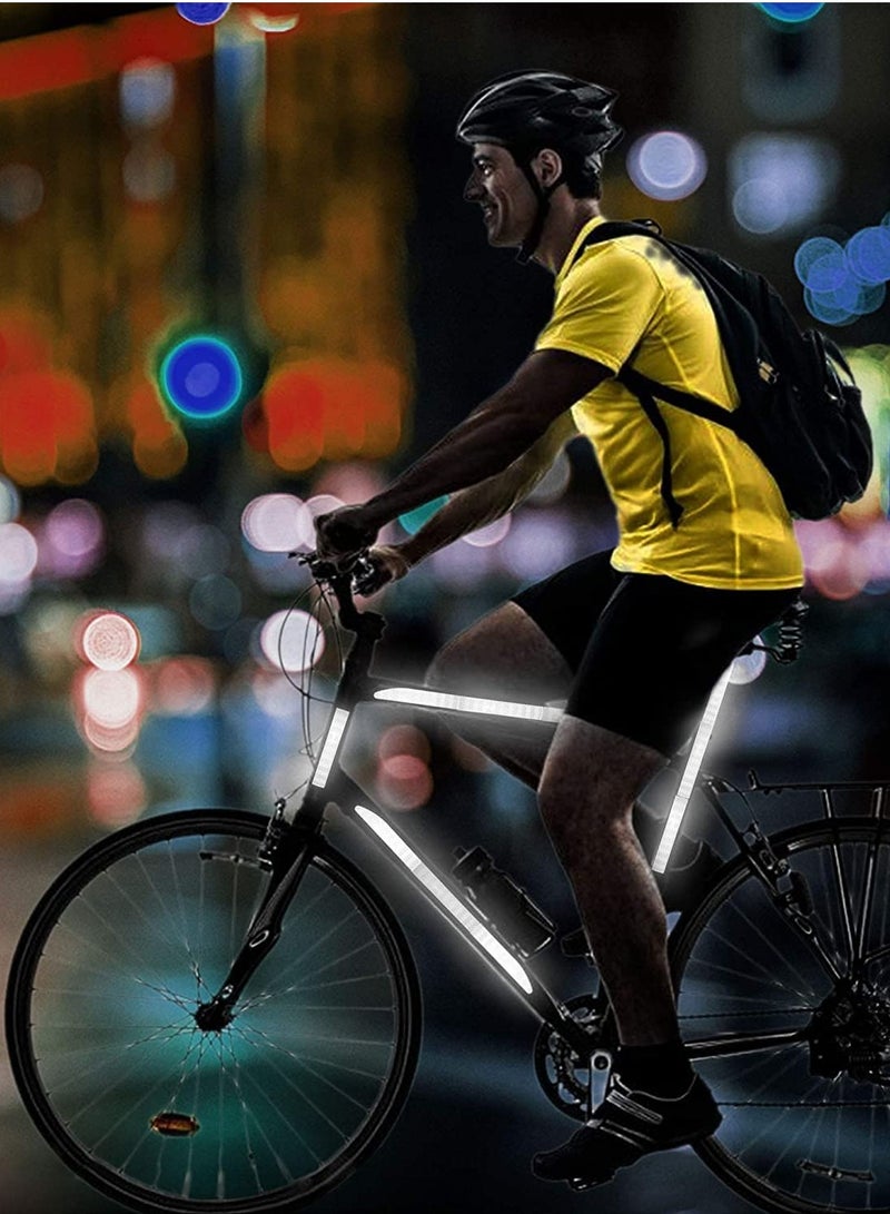 Strong Reflective Stripe Stickers High-Intensity Night Visibility Reflective Decal Universal Safety Warning Diamond Grade Waterproof Self Adhesive for Car Trunk 35.2'' (White) - Image 5