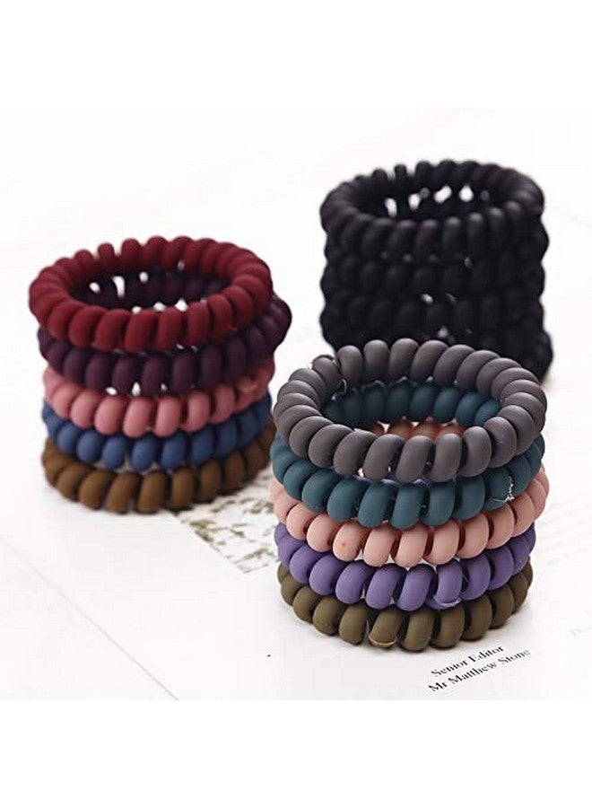Fameza Telephone Wire Elastic Hair Bands For Girls Headwear Ponytail Holder Rubber Bands Women Hair Accessories(Rainbow Color), Multicolor - Image 5