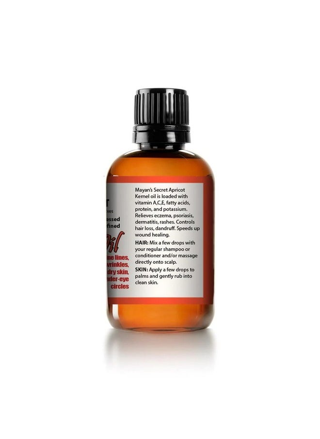 Mayan's Secret USDA Certified Organic Apricot Kernel Oil - Cold Pressed, Unrefined, Presented in Amber Glass Bottle with Glass Eyedropper for Convenient Application - 4 oz | Moisturizing  - Image 2