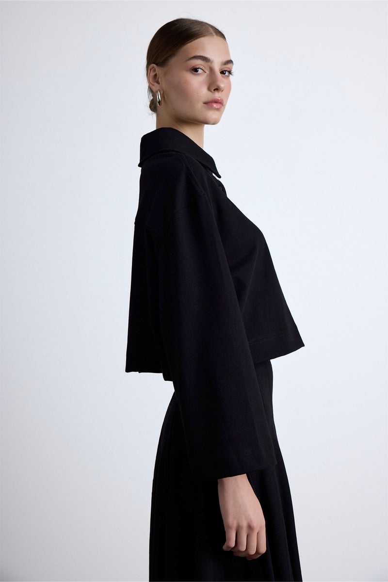 Manuka Premium Knitted Oversize Blouse Black  - Image 4