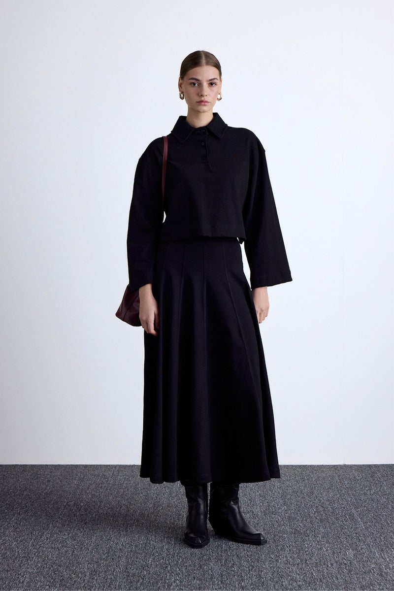 Manuka Premium Knitted Oversize Blouse Black  - Image 5
