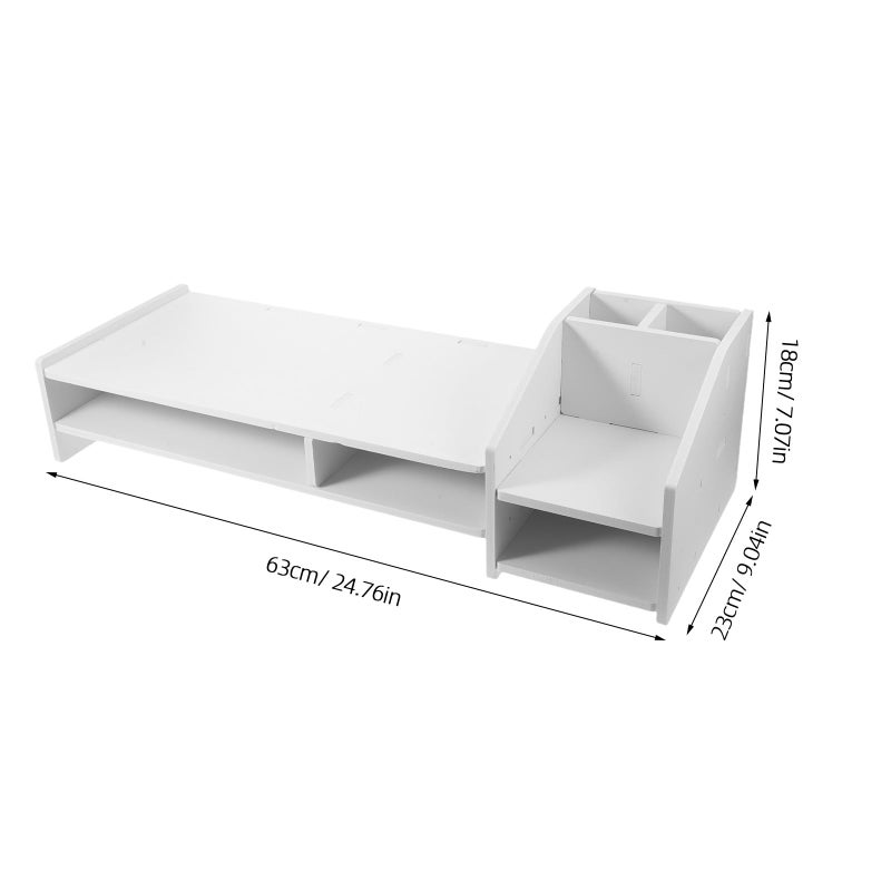 Computer Monitor Stand With Storage 63x23cm Ergonomic Desk Riser For Home Office - Image 3