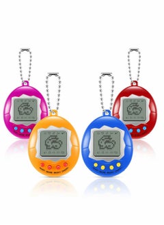 سيوسي 4 Pieces Virtual Electronic Digital Pet Keychain Game Digital Game Keychain Nostalgic Virtual Digital Pet Retro Handheld Electronic Game Machine with Keychain for Boys Girls  - Image 1