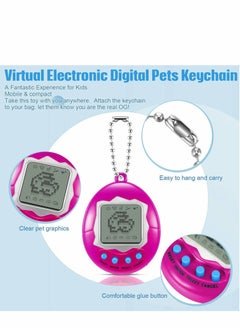 سيوسي 4 Pieces Virtual Electronic Digital Pet Keychain Game Digital Game Keychain Nostalgic Virtual Digital Pet Retro Handheld Electronic Game Machine with Keychain for Boys Girls  - Image 4