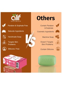 ALIF NATURALS Oud Al Burhan Organic and Handmade Soap for Face and Body Cleanser |125g| Pack of 3  - Image 4