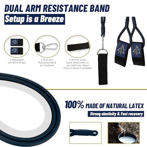 WSAKOUE Baseball Band Resistance Band for Pitchers, Arm Trainer for Throwing Training, 40lb - Blue - Image 3