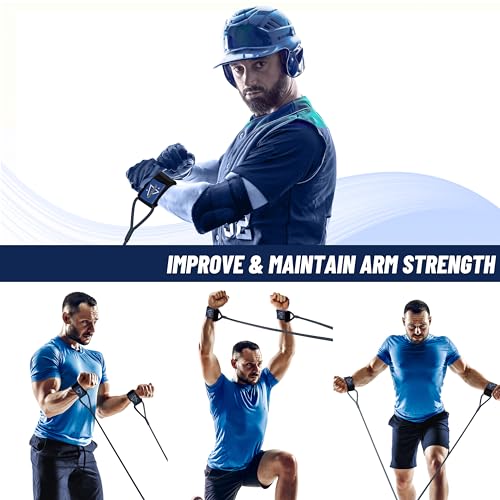 WSAKOUE Baseball Band Resistance Band for Pitchers, Arm Trainer for Throwing Training, 40lb - Blue - Image 4