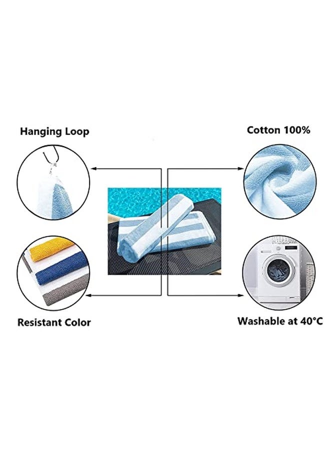 Signoola 2 Kids Bath towels 50 x 100 cm Light Blue Stripes, 100% cotton. - Image 2