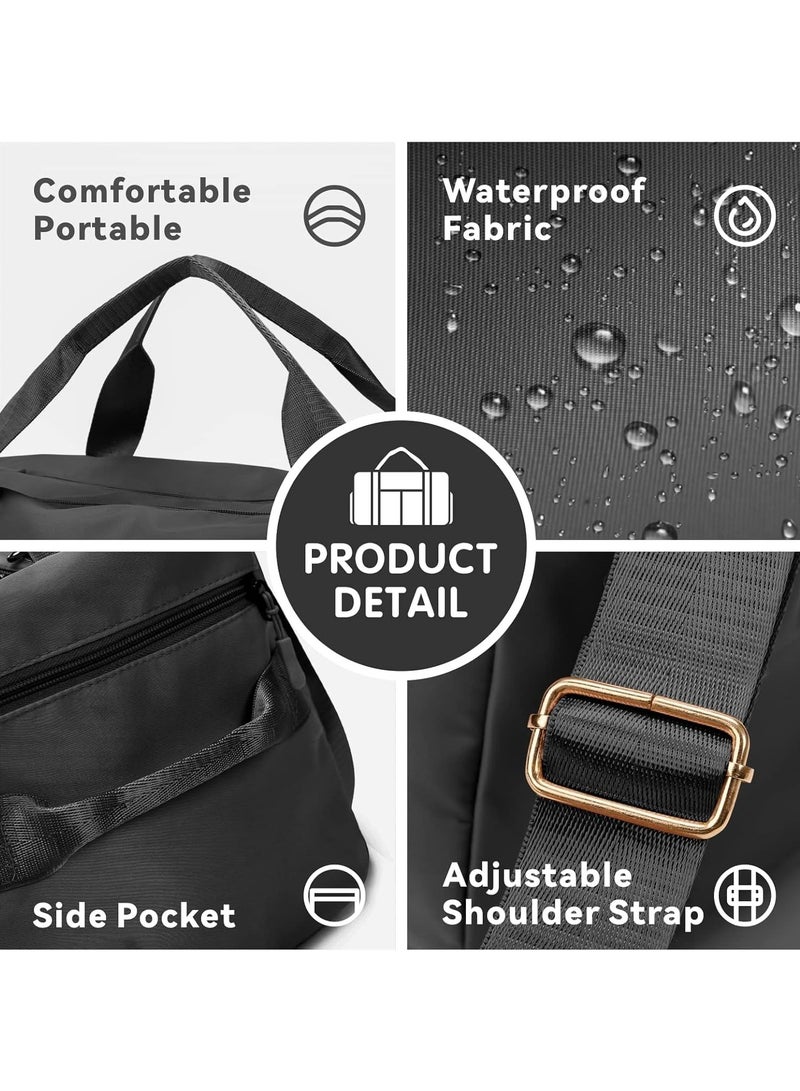 LIMOS Travel Gym Bags for Men Women, Foldable Sports Bag with Shoes Compartment, Dry Wet Separated,Waterproof Duffel Bag for Swimming/Weekender/Overnight/Athletic/Beach(Black) - Image 3
