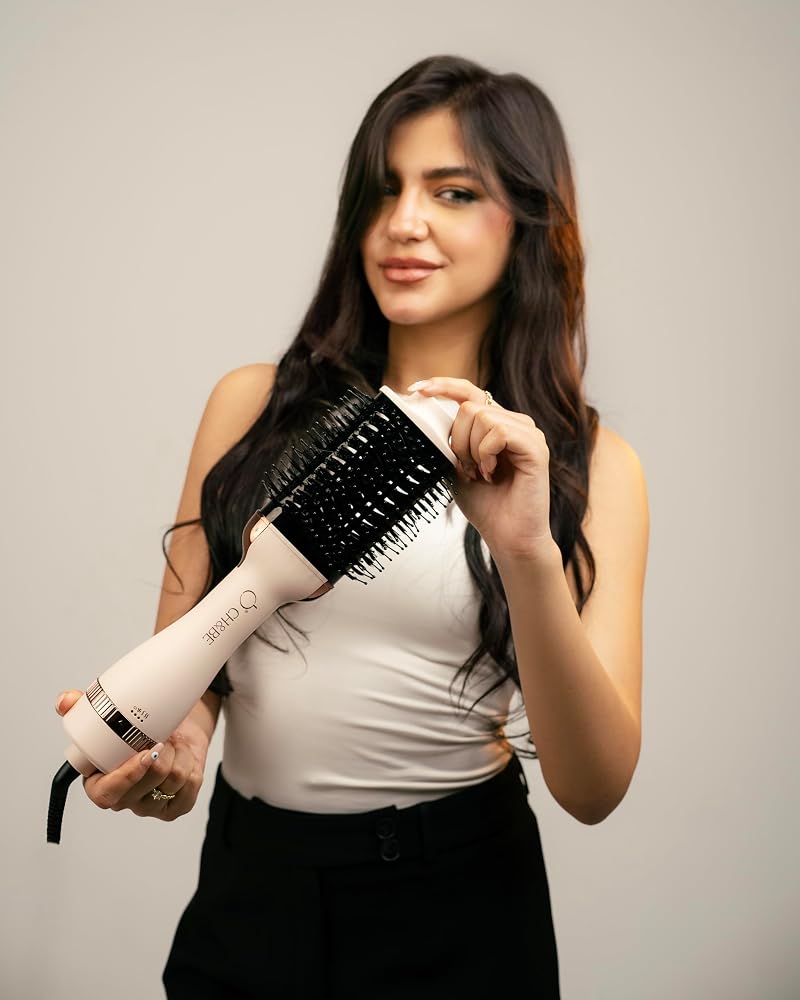 CH&BE Hot Air Brush Gen 2 1200W Fast Drying Vents Charcoal + Nylon Bristles Anti-Frizz & Detangling Negative Ions Extra Volume & Shine - Image 4
