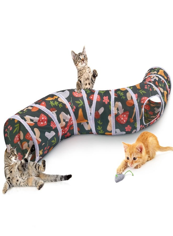 Glittme Cat Tunnel, Cat Tunnels for Indoor Cats, S-Shape Cats Cave with Cat Toys, Foldable Cat Tubes and Tunnels for Cats, Rabbit, Puppy, Guinea Pig - Image 1