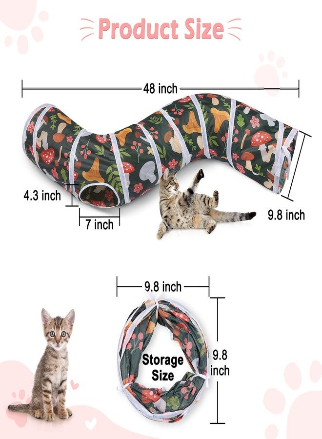Glittme Cat Tunnel, Cat Tunnels for Indoor Cats, S-Shape Cats Cave with Cat Toys, Foldable Cat Tubes and Tunnels for Cats, Rabbit, Puppy, Guinea Pig - Image 3