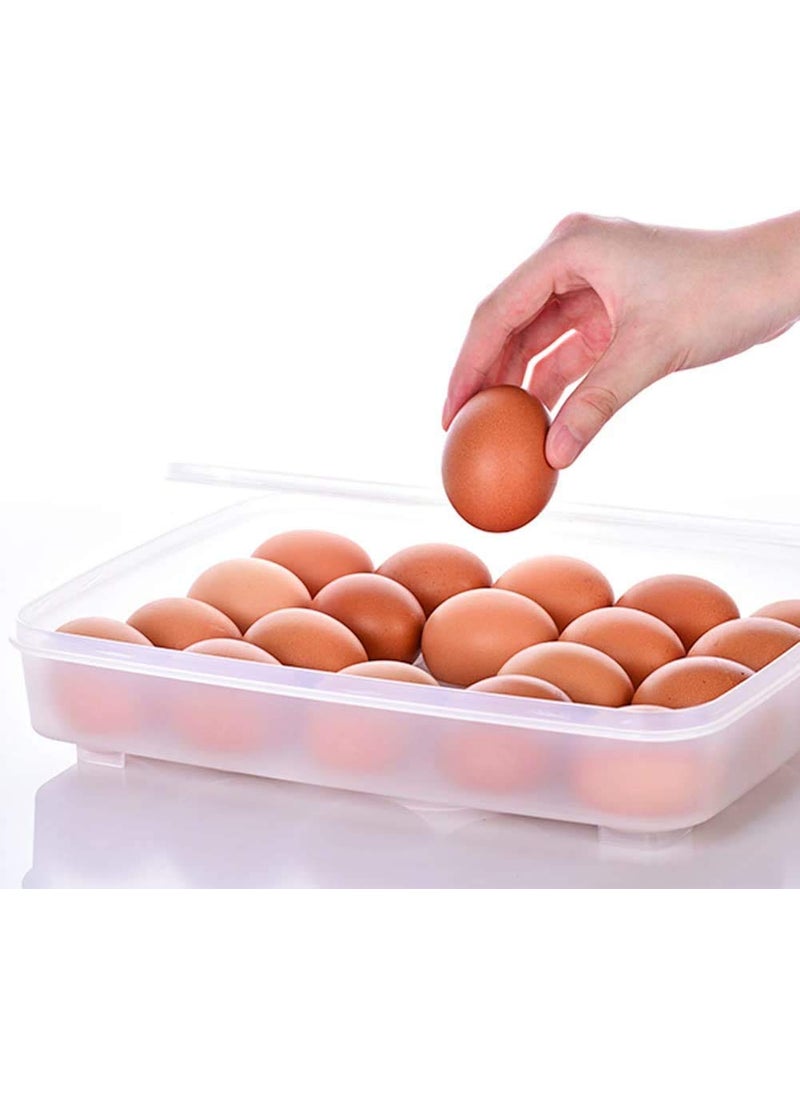 BluBasket - BluBasket Egg Holder for Refrigerator Deviled Egg Tray Carrier with Lid Fridge Egg Dispenser Egg Storage Stackable Plastic Egg Containers 24 Egg Box - Image 1