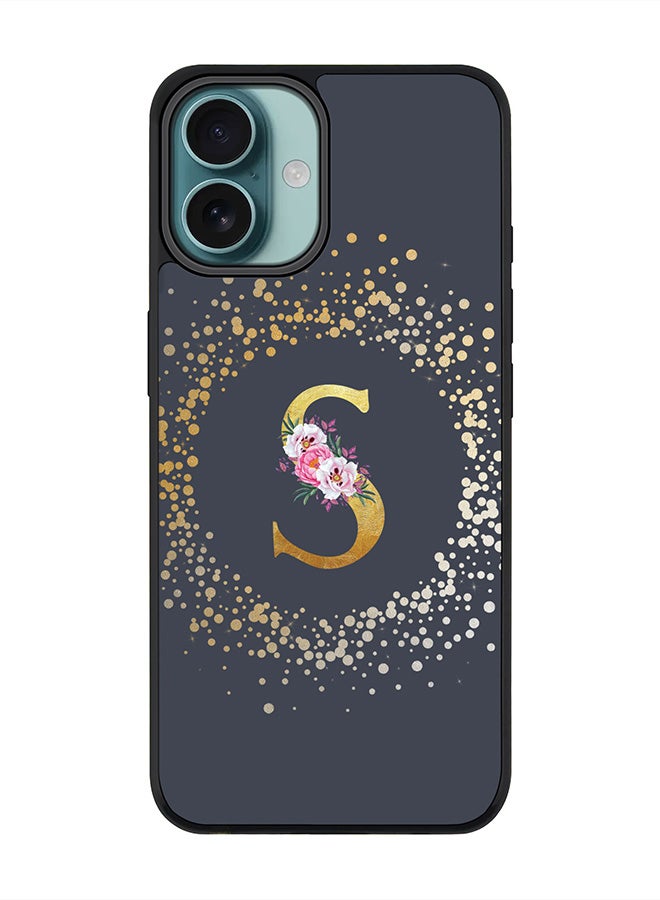 Stylizedd For iPhone 16 Plus Case [Compatible with MagSafe] Slim Magnetic cover Phone Case iPhone 16 Plus -Custom Monogram Floral - S (Grey ) - Image 1