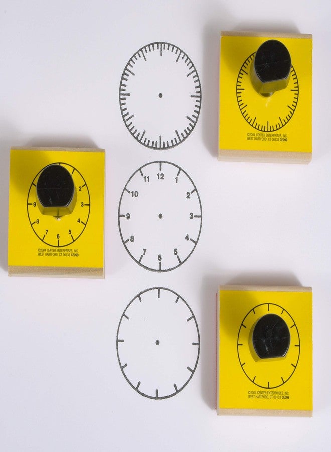 READY 2 LEARN Analog Clock Stamps - Set of 3 - Wooden Stamps for Telling Time Activities and DIY - Use for Flashcards, Worksheets, Invitations, Albums and Scrapbooks - Image 3