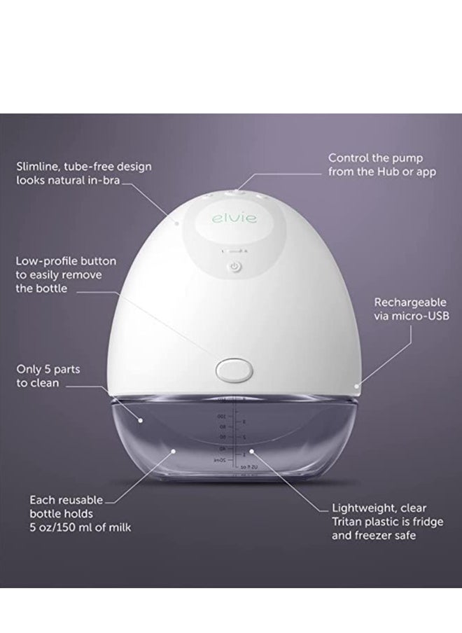 elvie Elvie Pump - Electric Breast Pump for Easy Pumping, Convenient, Portable Nursing Pump with App Function to Track The Pumping History (Single, 24mm & 28mm Shields)  - Image 2