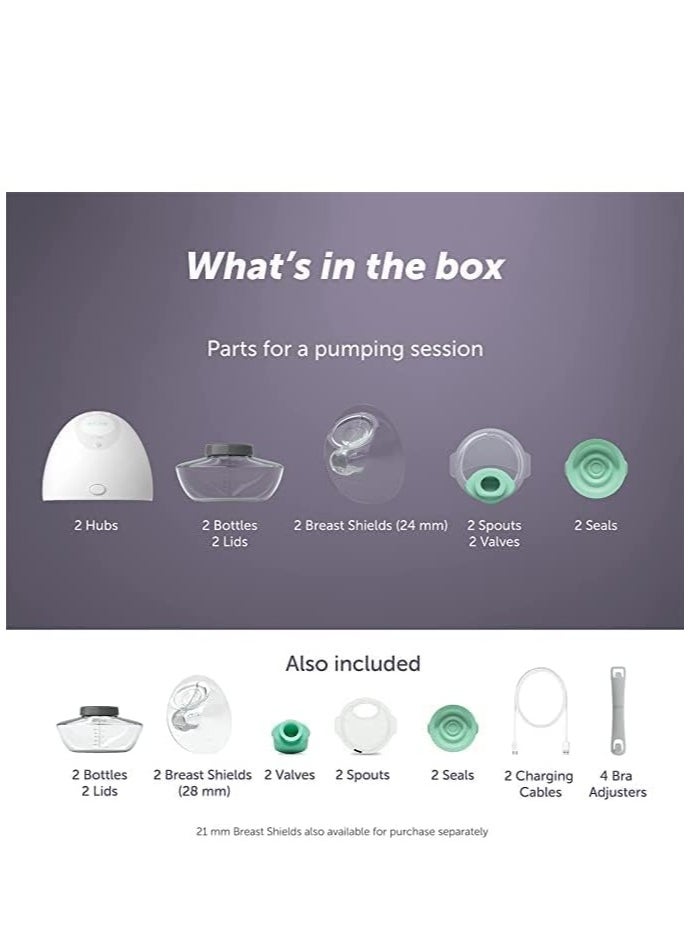 elvie Elvie Pump - Electric Breast Pump for Easy Pumping, Convenient, Portable Nursing Pump with App Function to Track The Pumping History (Single, 24mm & 28mm Shields)  - Image 5