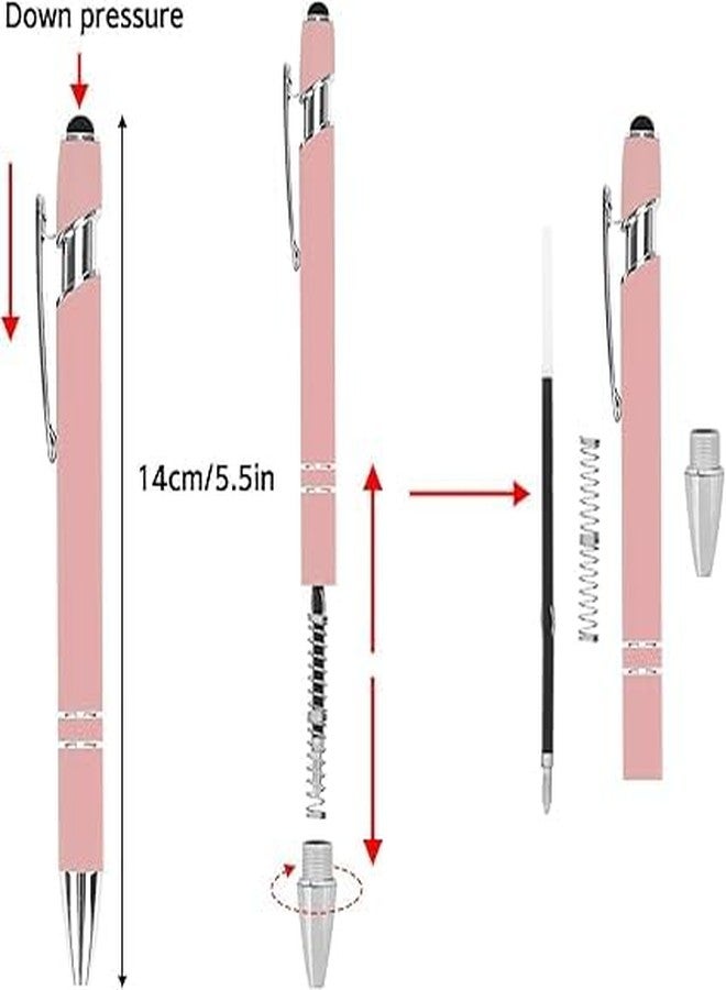 ALMOZA 2 in 1 Stylish Ballpoint Pens, Metal Pens with Stylus Tip, Pen for Touch Screens – Elegant Writing Tools for Office, School, Gifting Daily Use (2 in 1 6 PCS Pen Set) - Image 3