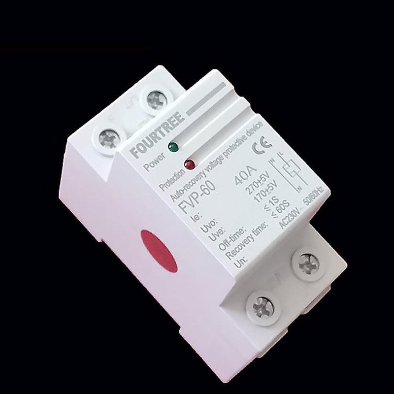 Self Recovery Over Under Voltage Protection Relay 32 40 50 60A C220V Din Rail Onecolor - Image 1