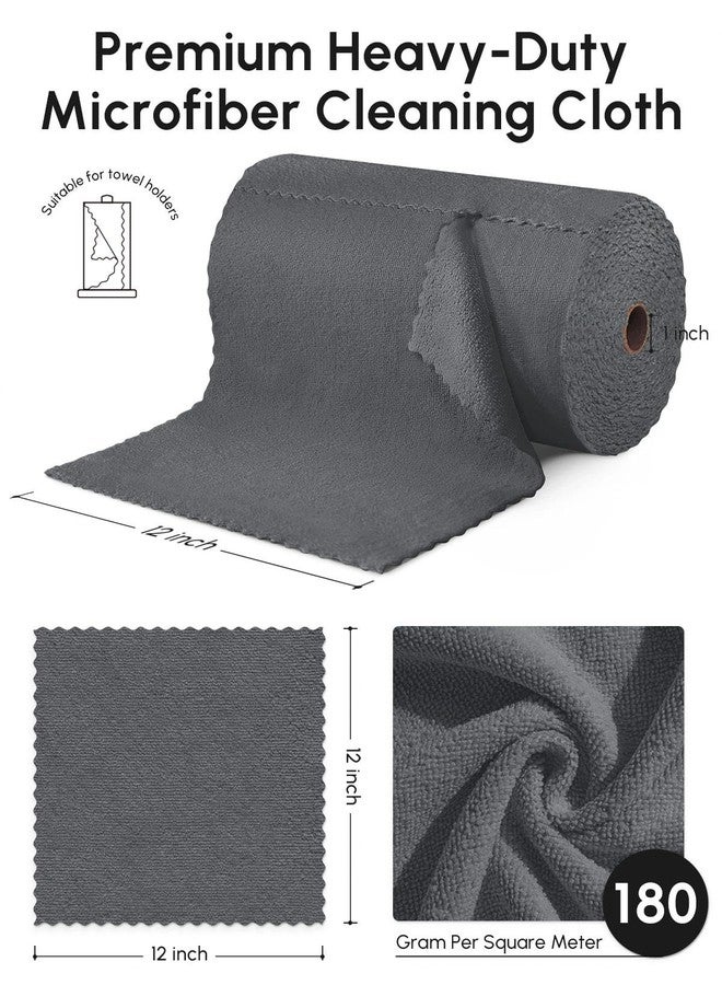 SOOWASH Microfiber Cleaning Cloths Roll, 75 Pack Tear Away Microfiber Towels Roll, 12" x 12" Lint Free Rags, Reusable Cleaning Cloths, Washable, Scratch Free,Ultra Absorbent Dish Rags(Dark Grey) - Image 3