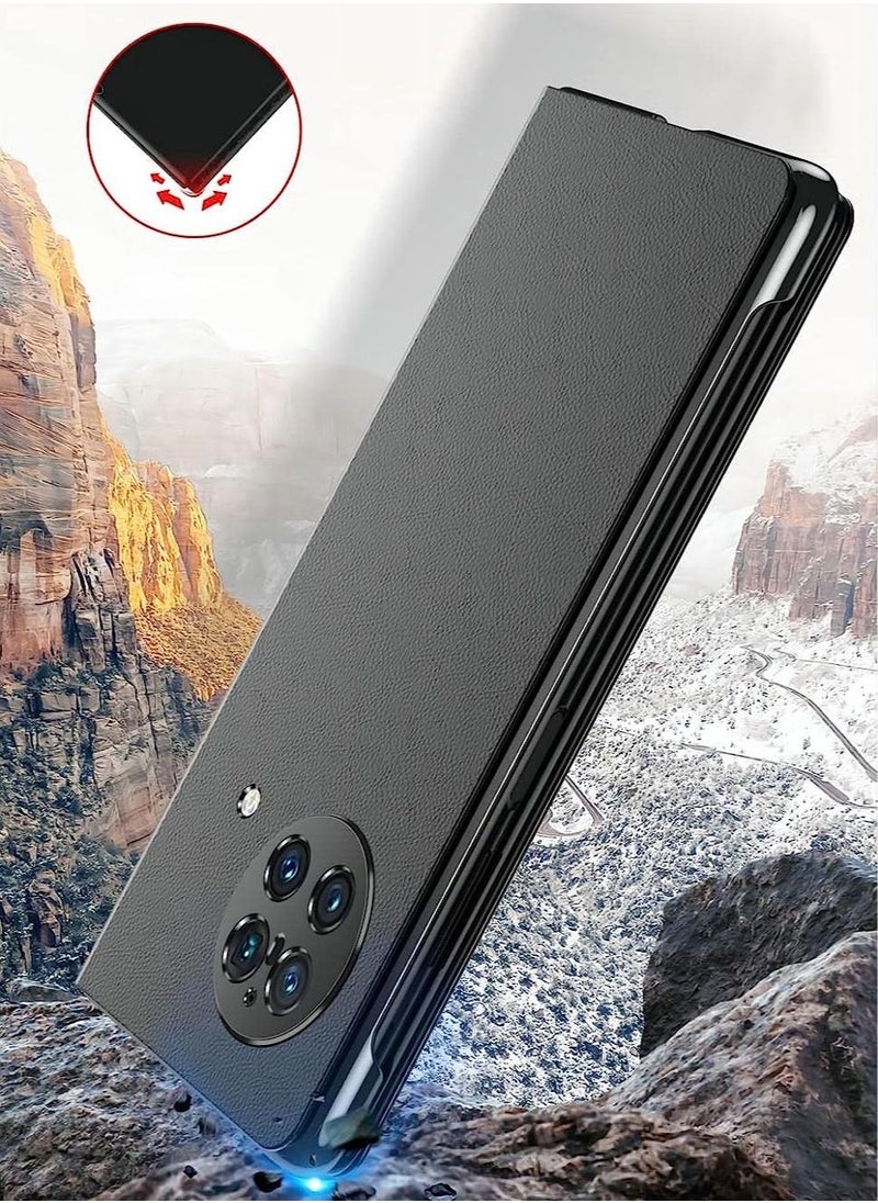 Generic - Compatible With Vivo X Fold Clear View Flip Case Anti-Scratch and Shockproof Protective Shell Folding Protective Case for Vivo X Fold - Image 1