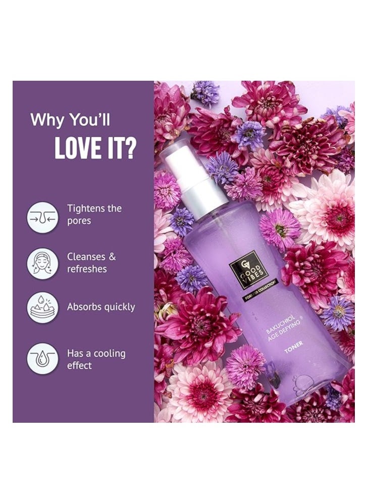 Good Vibes - Good Vibes Bakuchiol Age Defying Face Toner Anti Aging Reduce Wrinkles & Fine Lines - Rejuvenate Your Skin Natural - No Parabens, Mineral Oil 100 ml - Image 1