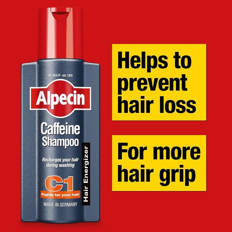 Alpecin Caffeine Shampoo C1 2x 250 ml | Prevents and Reduces Hair Loss | Stimulates Natural Hair Growth in Men - Image 2