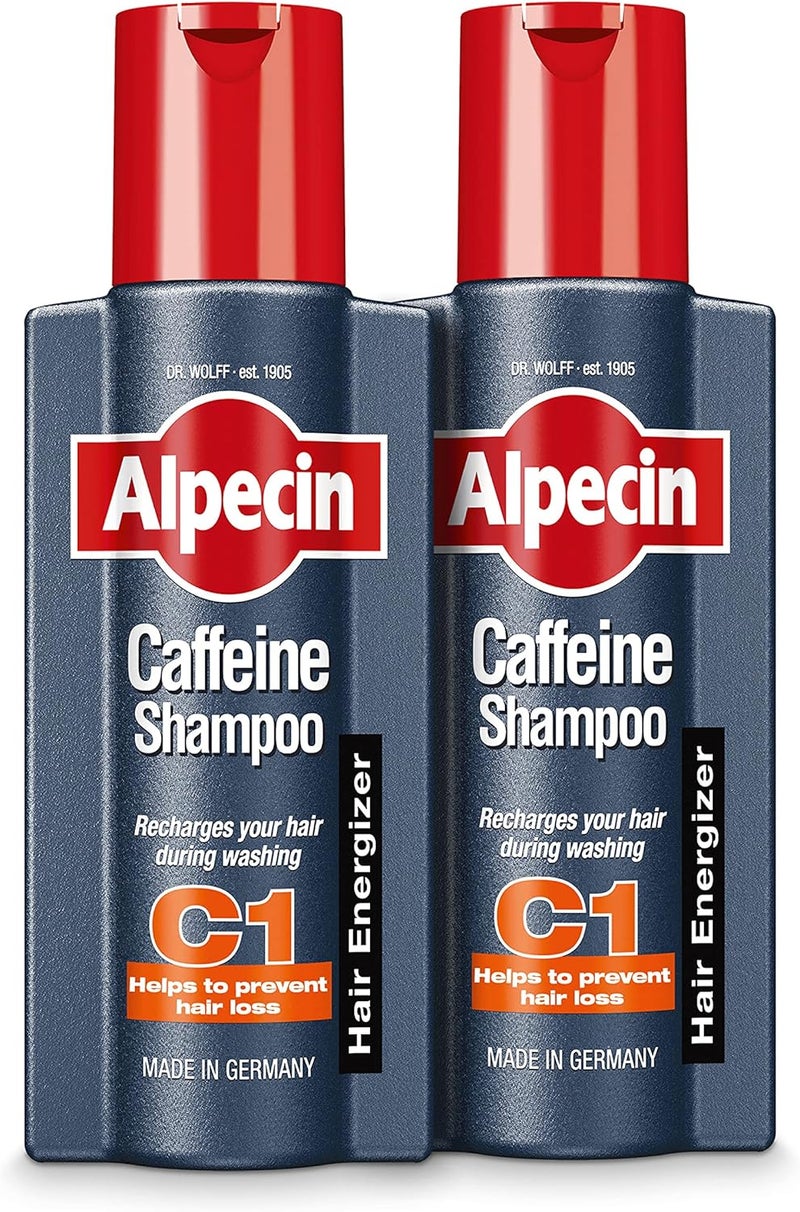 Alpecin Caffeine Shampoo C1 2x 250 ml | Prevents and Reduces Hair Loss | Stimulates Natural Hair Growth in Men - Image 1