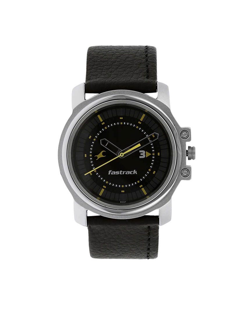 fastrack Fastrack Quartz Analog Black Dial Leather Strap Watch for Guys  - Image 1