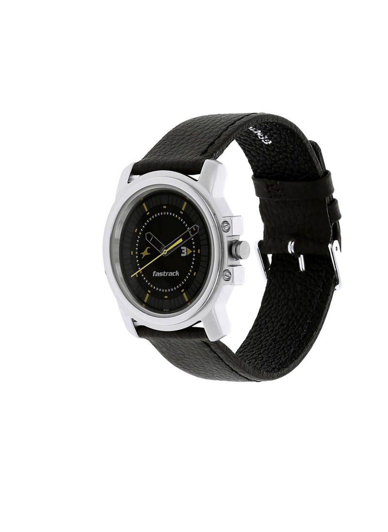 fastrack Fastrack Quartz Analog Black Dial Leather Strap Watch for Guys  - Image 2