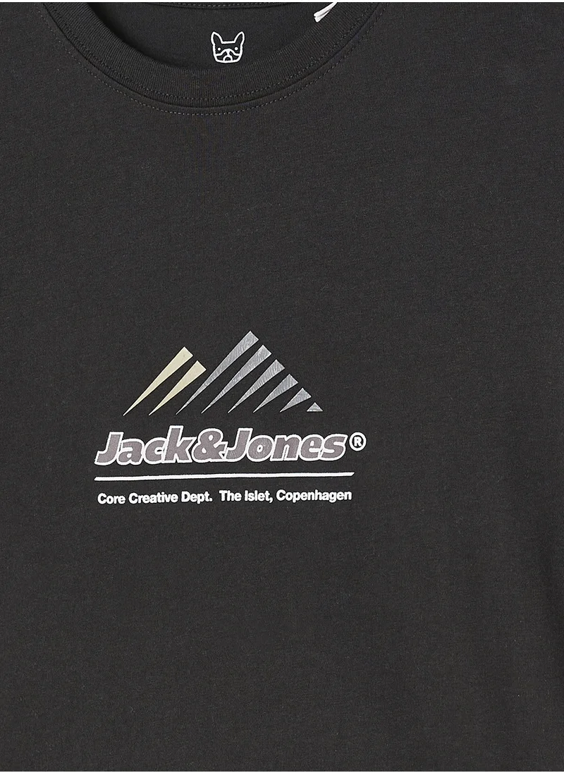Jack & Jones Junior Kids Logo Print Crew Neck T-Shirt